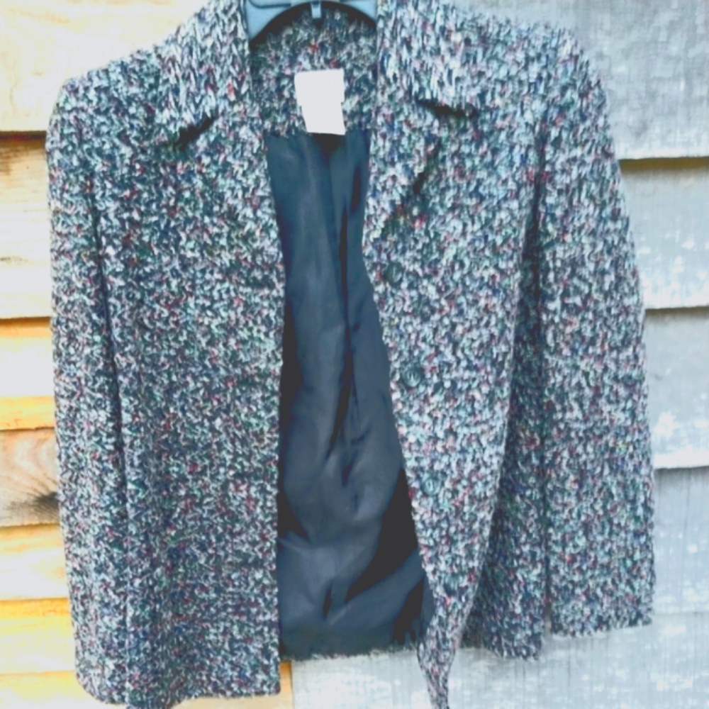 Liz Baker Button Down Front Blazer/Jacket Mingle Multi Color Size 4P